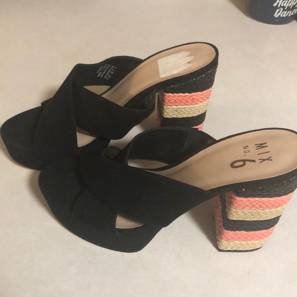 Mix no 6 black platform sandal